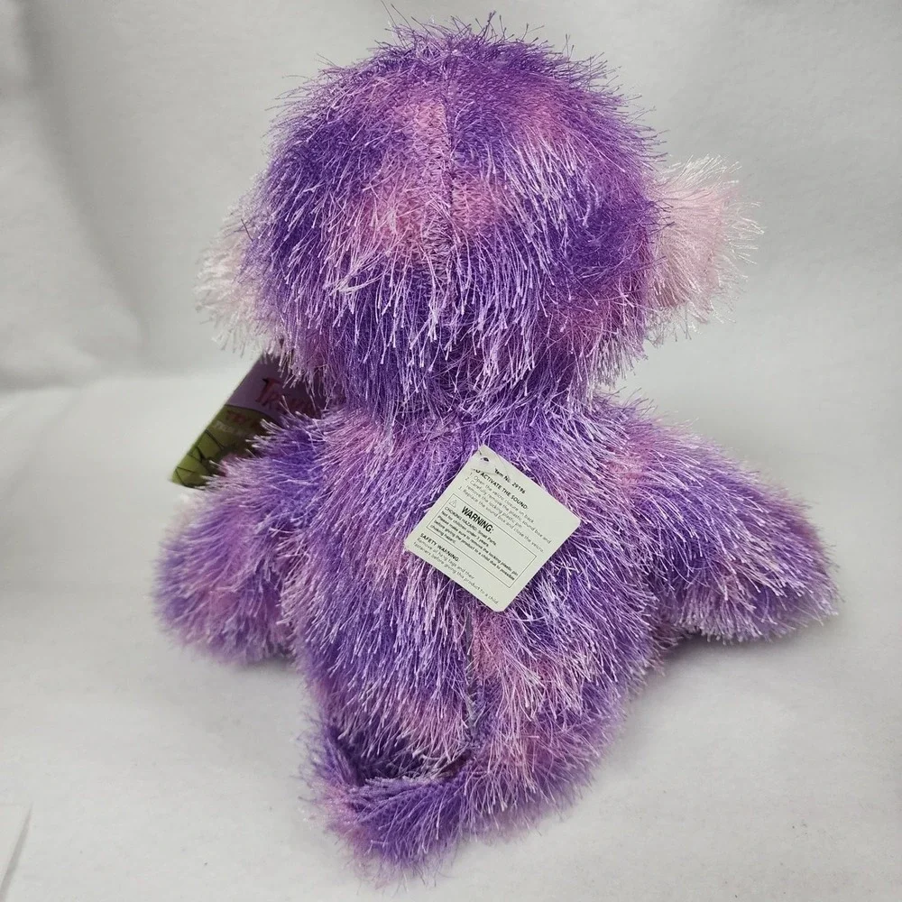 Vintage Russ Berrie Trembles Monkey Plush Toy with Sound Purple Stuffed Animal